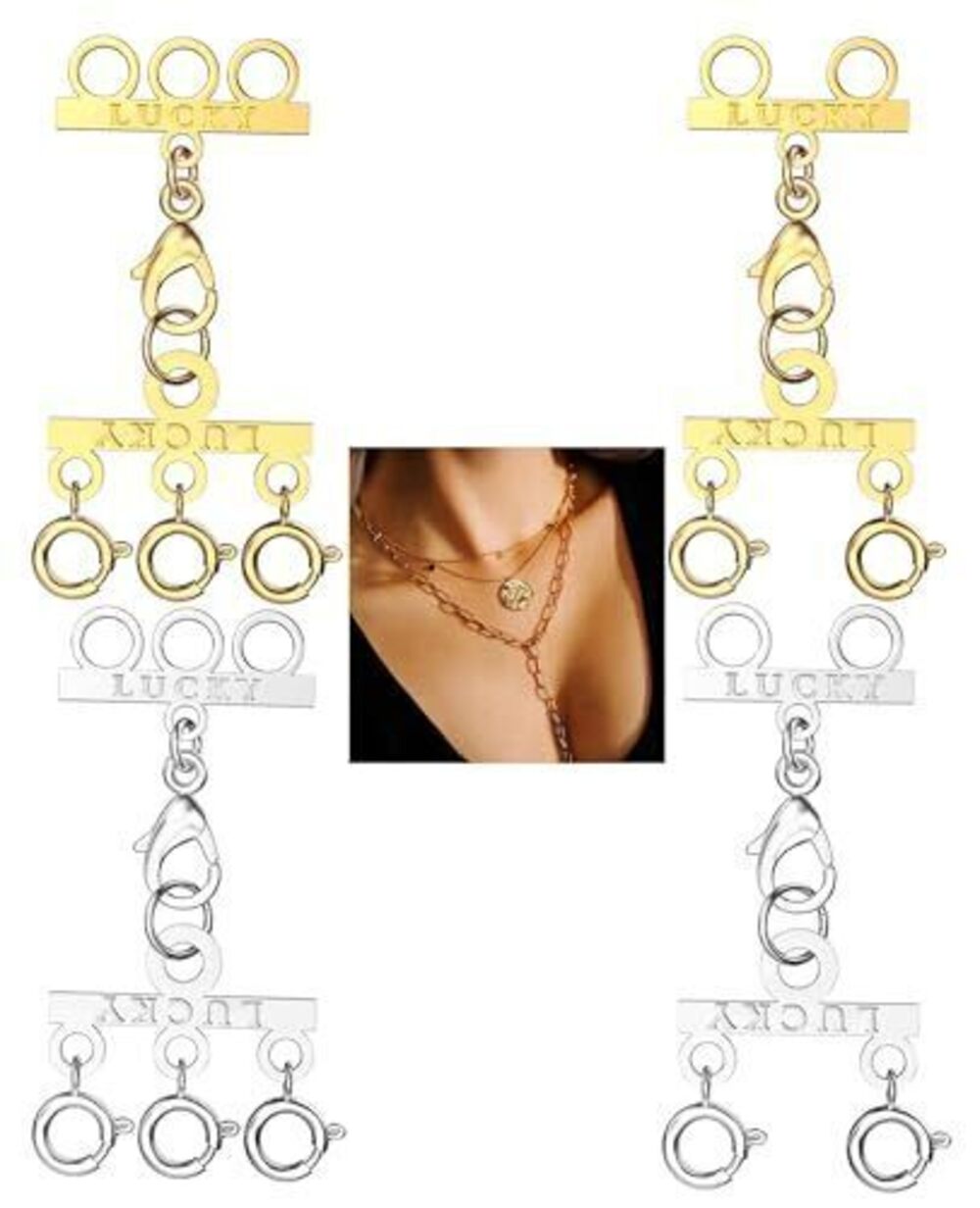6486 Lucky Necklace Layering Clasp Jewelry Separators 18K Gold and Silver